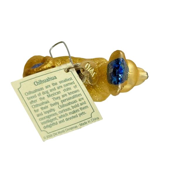 Vintage Old World Christmas Chihuahua Glass Ornament 2008 - Picture 14 of 16